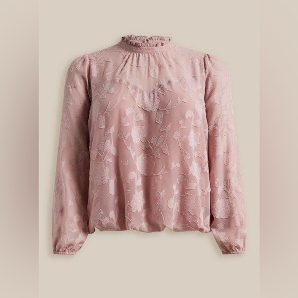 Torrid Chiffon Clip Floral Bubble Hem Blouse Size 3x - Picture 3 of 16